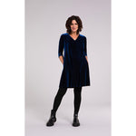 Load image into Gallery viewer, Velvet Reversible Trapeze Dress, 3/4 Sleeve V3809-2
