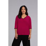 Load image into Gallery viewer, Tipped Reversible Cinch Top, Elbow Sleeve Top 22268CB-4
