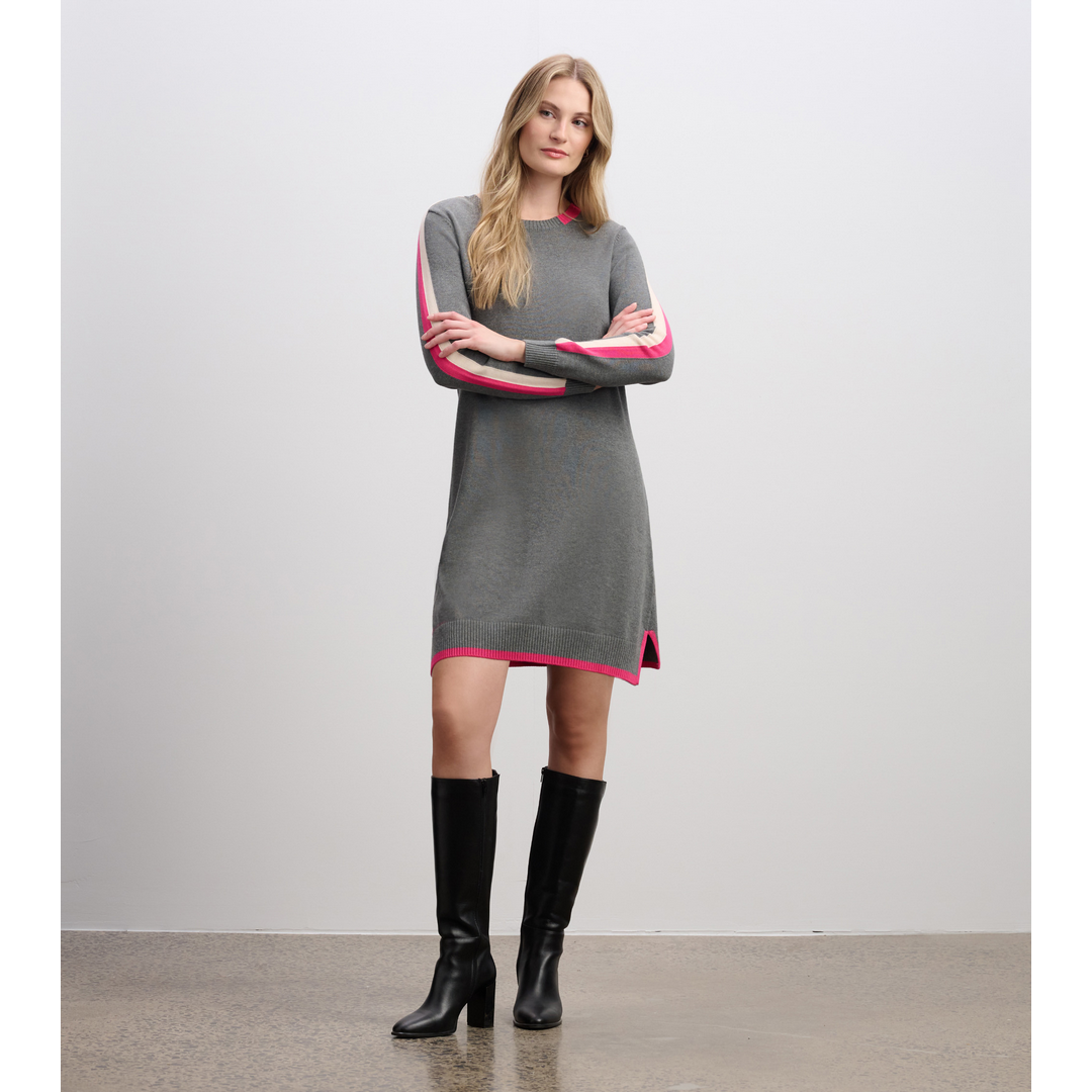Contrast Trim Sweater Dress DBL1861