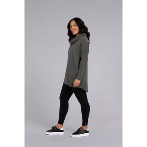 Bamboo Cotton Nu Cinch Cowl Tunic, Long Sleeve Top BT4301-3