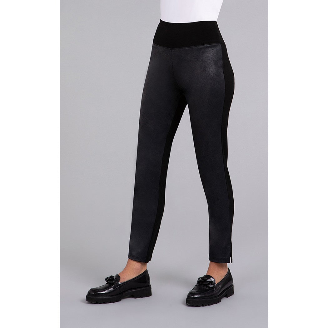 Mix Narrow Midi With Faux Leather Pant 27269V