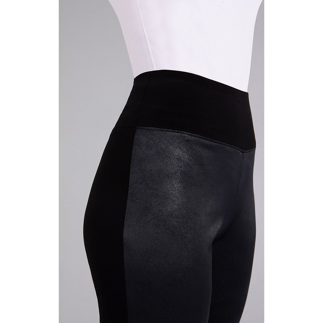 Mix Narrow Midi With Faux Leather Pant 27269V