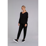 Load image into Gallery viewer, Bamboo Cotton V-Neck Slit Sleeve Top, Long Sleeve Top BT4204-3
