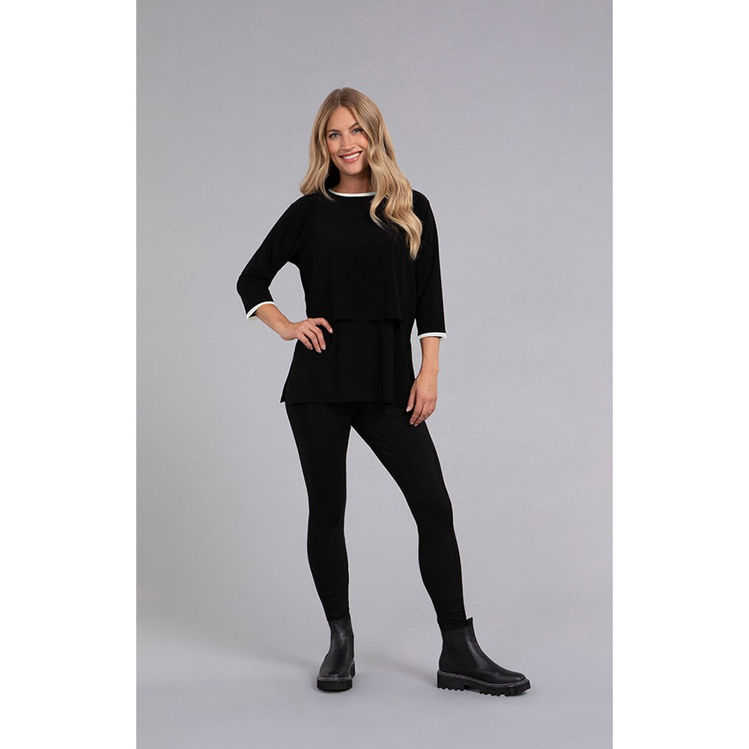 Tipped Go To Cropped T, 3/4 Sleeve Top 22265CB-2
