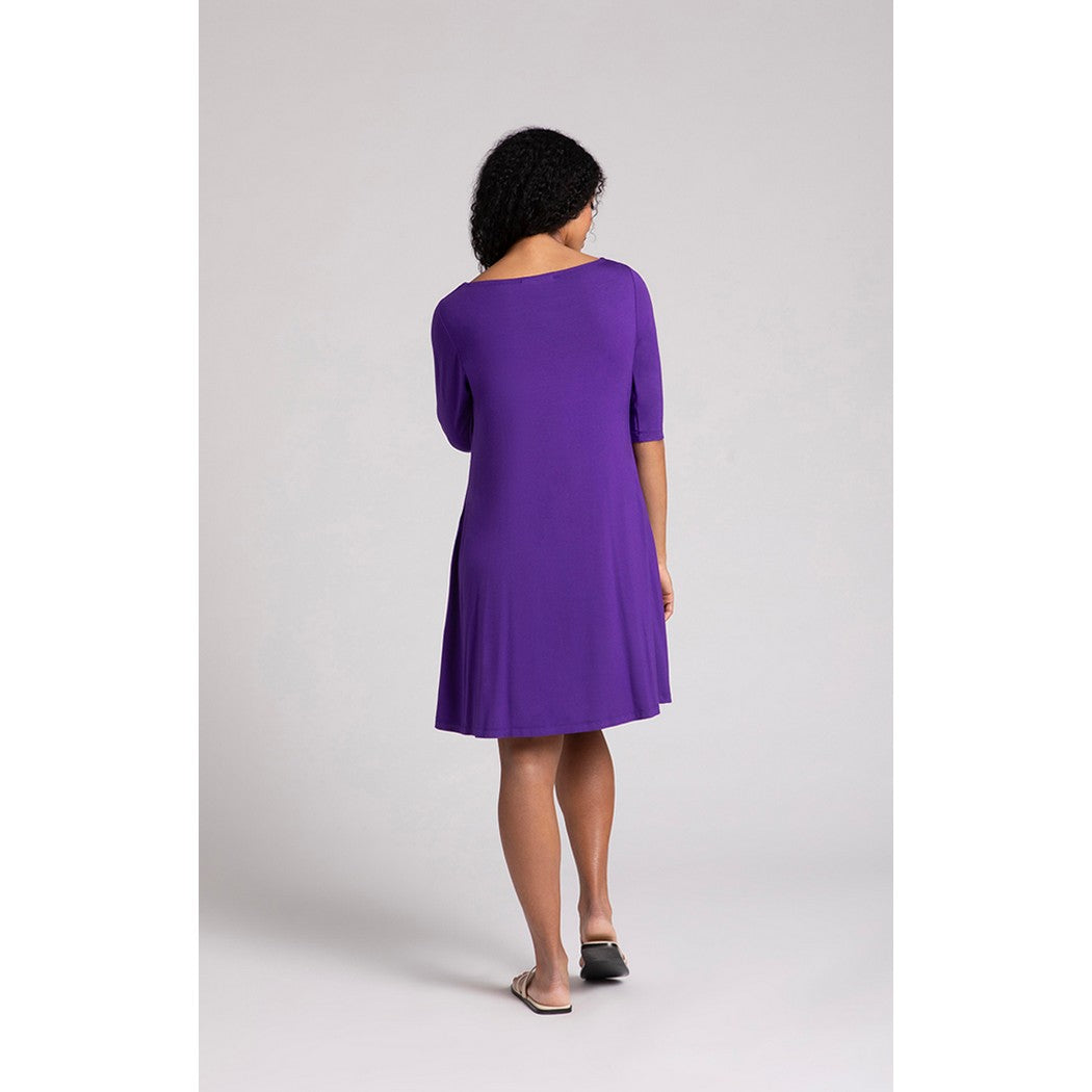 Bamboo Nu Trapeze Elbow Sleeve Dress T28174-4