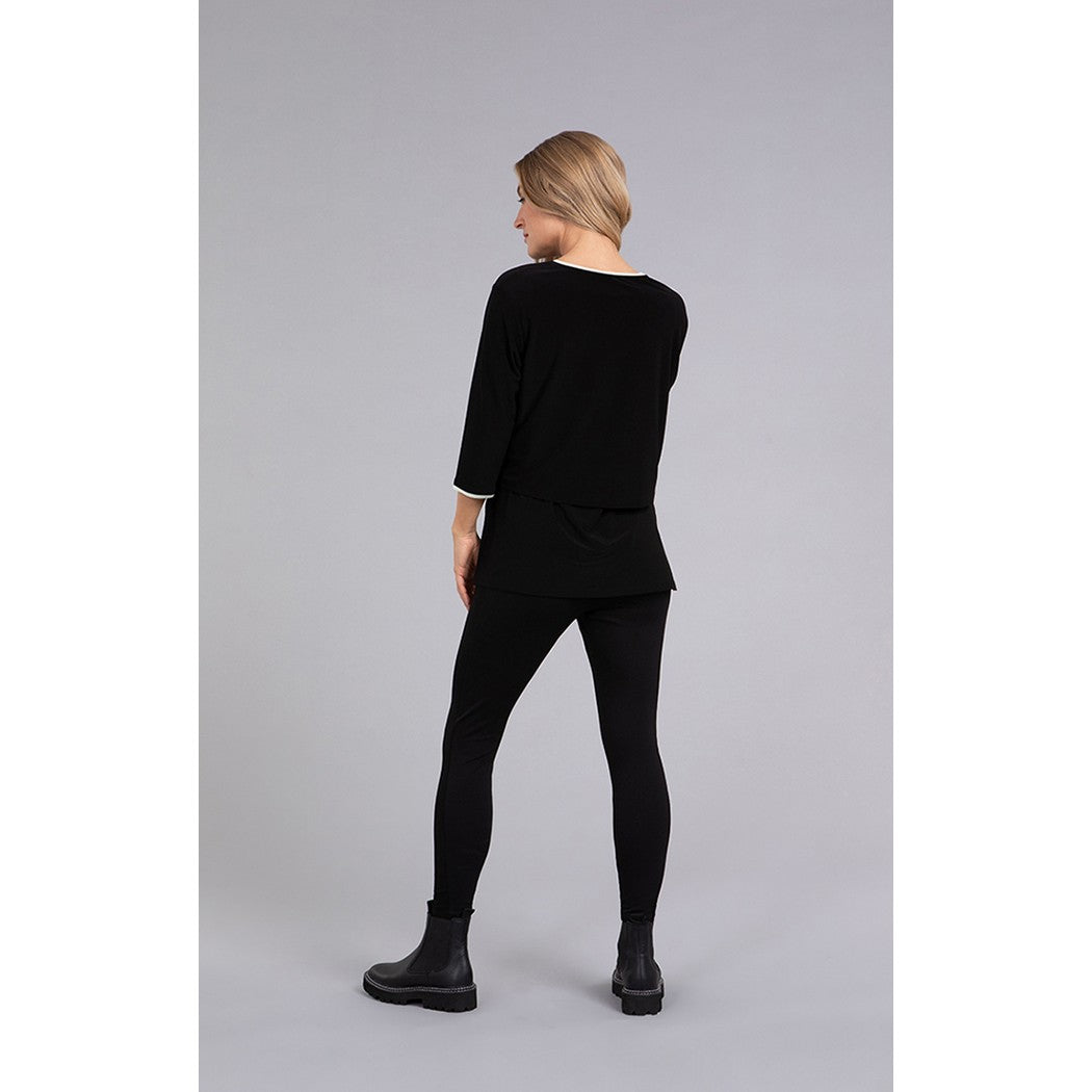 Tipped Go To Cropped T, 3/4 Sleeve Top 22265CB-2