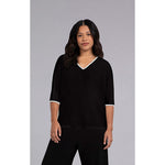 Load image into Gallery viewer, Tipped Reversible Cinch Top, Elbow Sleeve Top 22268CB-4
