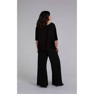 Tipped Reversible Cinch Top, Elbow Sleeve Top 22268CB-4
