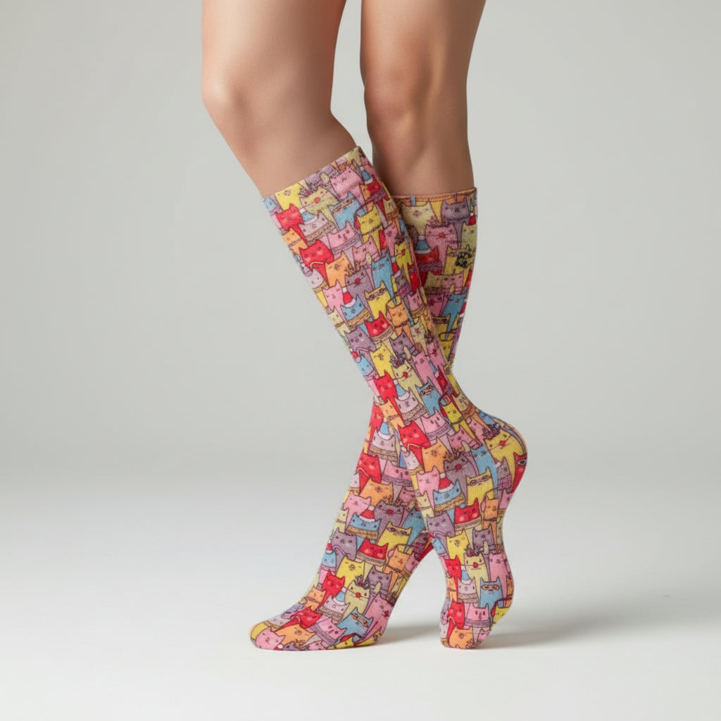 Cats Sheer Compression Socks