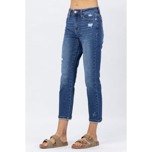 Tiffany Rainbow Embroidery Crop Straight Denim 88438