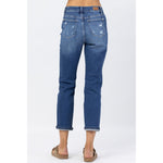 Load image into Gallery viewer, Tiffany Rainbow Embroidery Crop Straight Denim 88438
