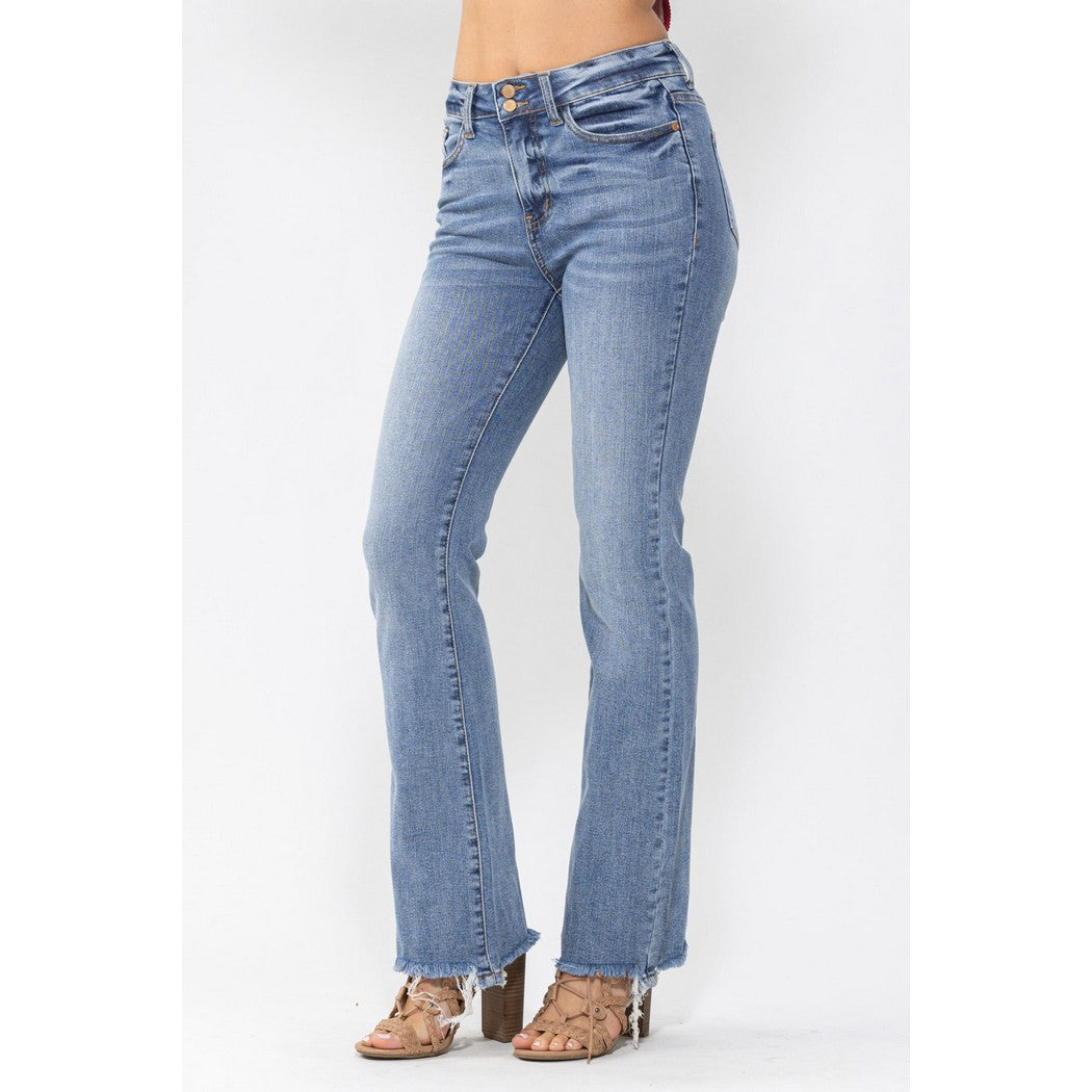 High Waist Double Button Bootcut Denim 88140REG