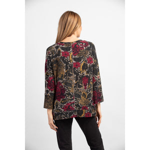 Cozy-Up Fleece Floral Pullover Top 36369