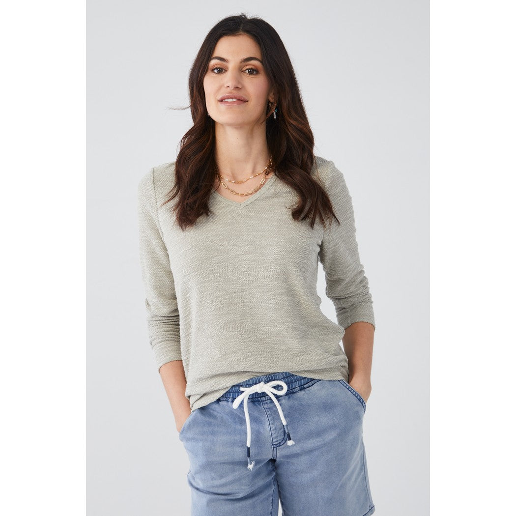 Hooded V-Neck Top 3832692