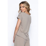 Load image into Gallery viewer, Button Trim V-Neck Top ER277
