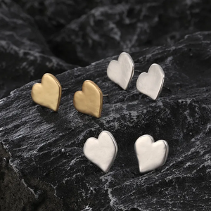 Dainty Heart Stud Earrings Jewelry 231136 BTJE