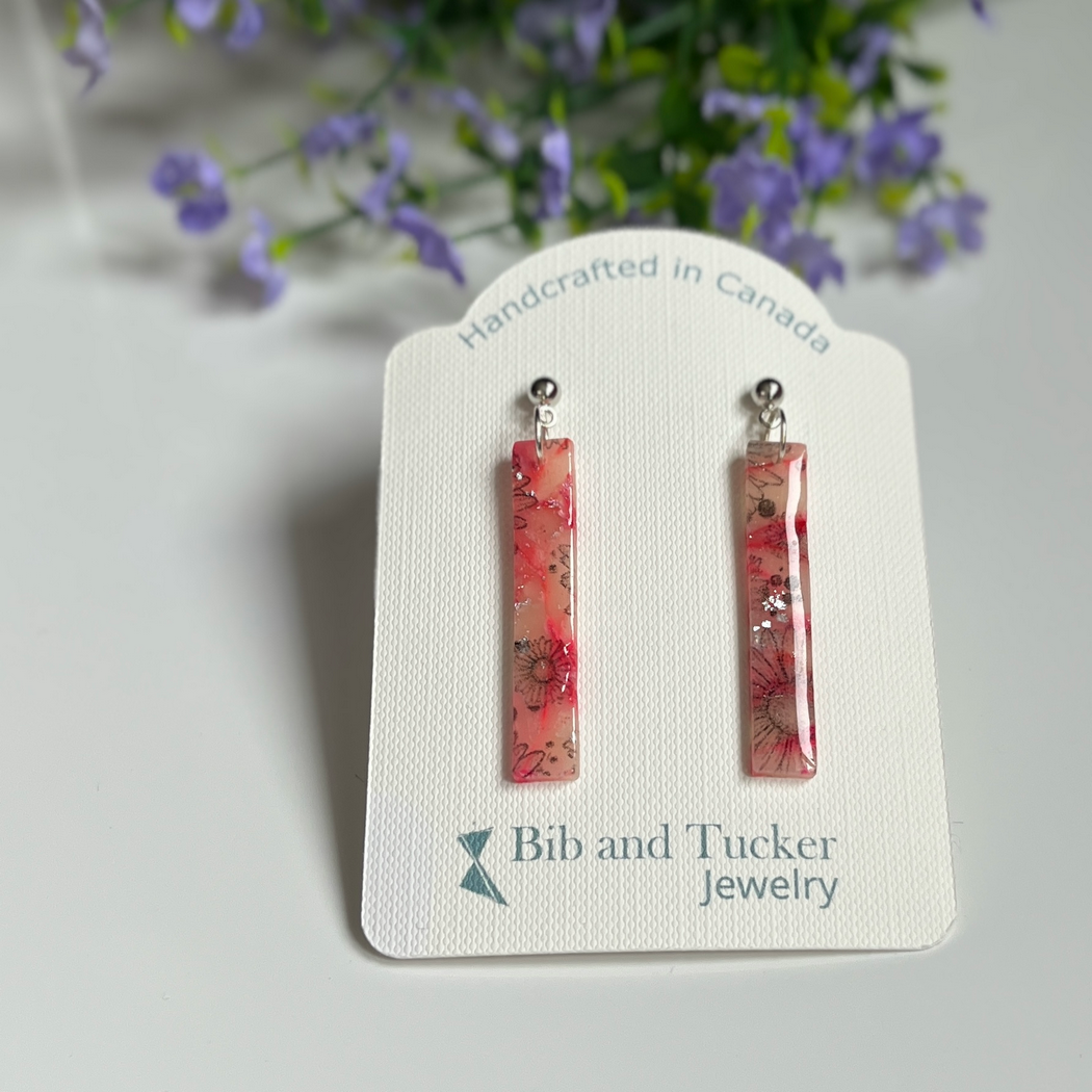 Floral Translucent Matchstick Earrings 234107 BTJE