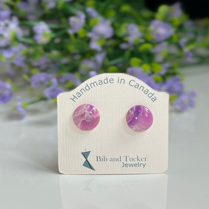 Faux Marble Circle Earrings Jewelry 234109 BTJE