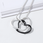 Load image into Gallery viewer, Double Hollow Open Heart Necklace Jewelry 231204 BTJE
