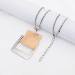 Load image into Gallery viewer, Geometric Square Necklace Jewelry 231654 BTJE
