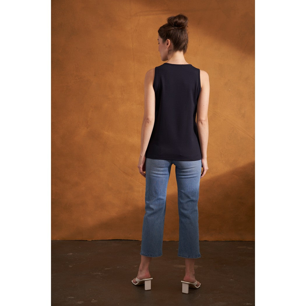 Sleeveless Boatneck T-Shirt R764620C Top