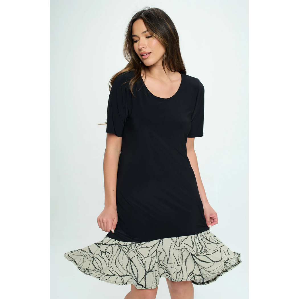 Half Sleeve Contrast Dress 784HTHRP1CW349