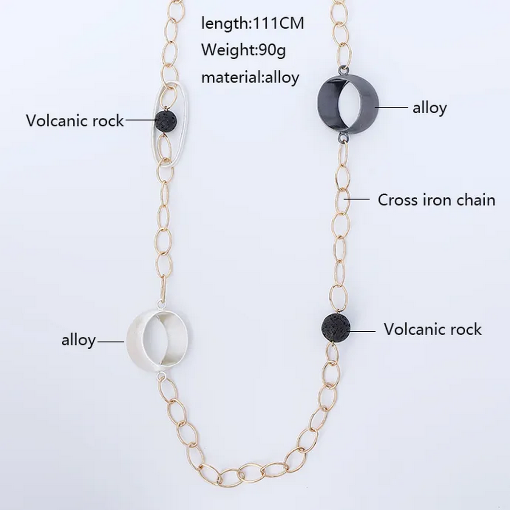 Irregular Oval Necklace Jewelry 231609 BTJE