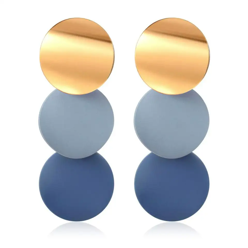 Tri-Coloured Acrylic Drop Stud Earrings 232117G BTJE