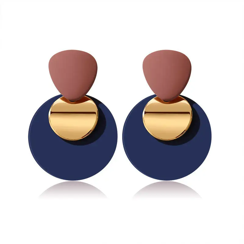 Tri-Coloured Acrylic Drop Stud Earrings Jewelry 232583B BTJE