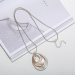 Load image into Gallery viewer, Two-Tone Loop Pendant Necklace Jewelry 231038 BTJE
