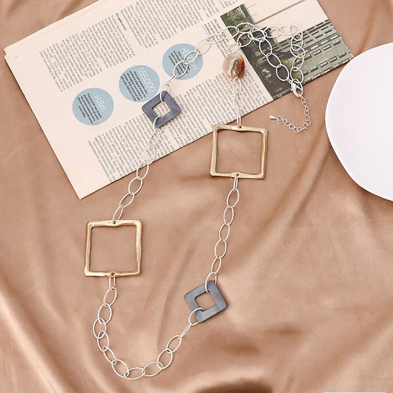 Geometric Square Necklace Jewelry 231607 BTJE