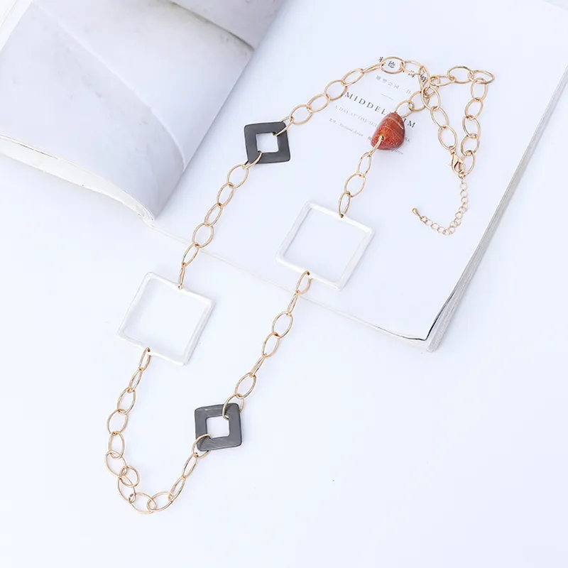 Geometric Square Necklace Jewelry 231607 BTJE