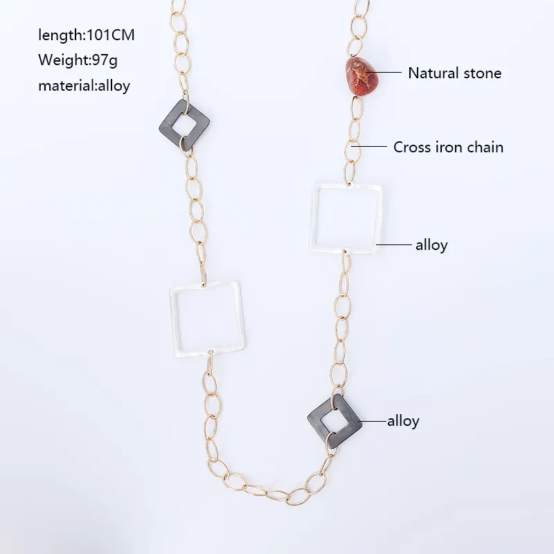 Geometric Square Necklace Jewelry 231607 BTJE