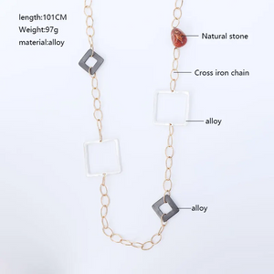 Geometric Square Necklace Jewelry 231607 BTJE