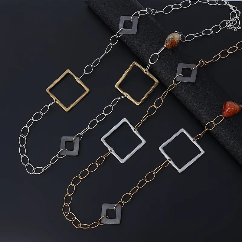 Geometric Square Necklace Jewelry 231607 BTJE
