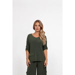 Load image into Gallery viewer, Safari Top, Elbow Sleeve Top 22258-4
