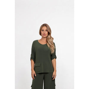 Safari Top, Elbow Sleeve Top 22258-4