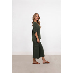 Safari Top, Elbow Sleeve Top 22258-4